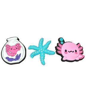 NEW Axolotl Silicone Shoe Charms for Crocs or Bags Set of 3